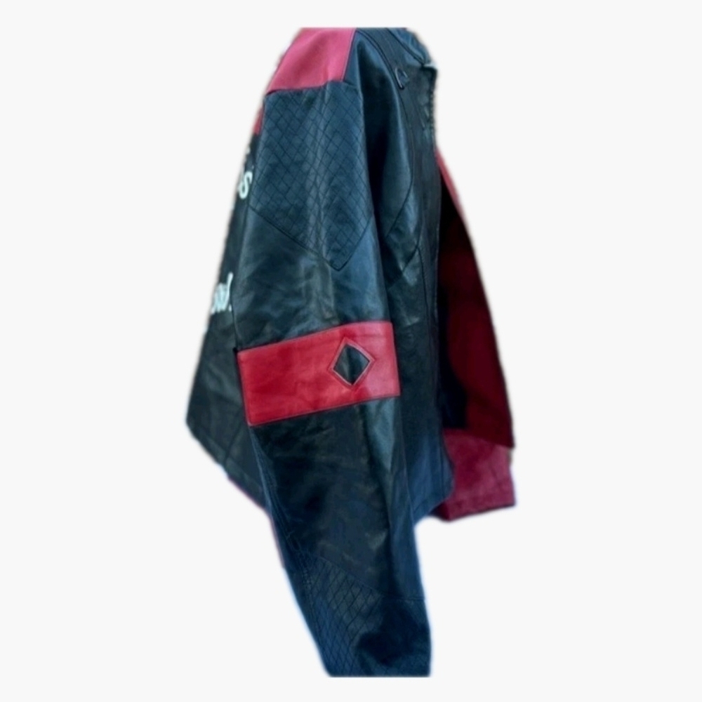 DC Comics (Unisex) Suicide Squad Harley Quinn Live Fast Die Clown Leather Jacket - Picture 6 of 17